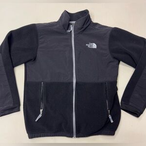 The North Face Denali Polartec boys Black Fleece Full Zip Jacket Coat Size L